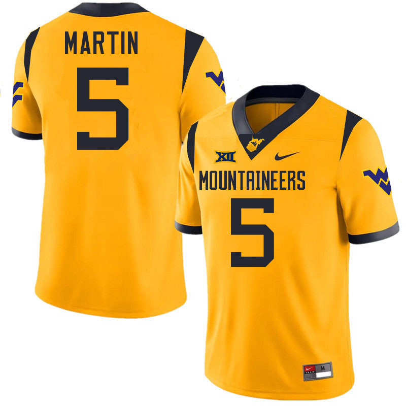 Sean Martin WVU Jersey,West Virginia Mountaineers #5 Sean Martin Jersey Youth College-Gold